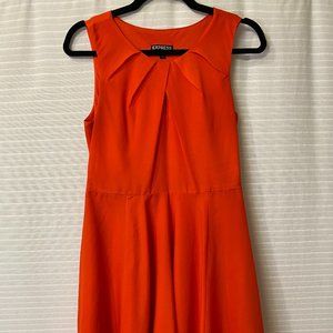 Red-orange fit and flare Express dress